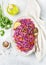 Red cabbage salad with carrots, herbs and olive oil