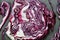 Red cabbage on slate background