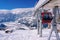 Red Cable car of Zillertal ski resort Tyrol Austria
