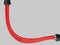 Red cables with black plugs - 3D Illustration