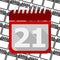 Red Calendar - Vector Icon number 21