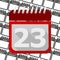 Red Calendar - Vector Icon number 23