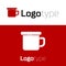 Red Camping metal mug icon isolated on white background. Logo design template element. Vector