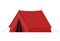 Red camping tourist tent in outdoor travel in flat style on white background. Vector illustration for nature tourism