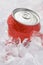 Red Can Of Fizzy Soft Drink Set In Ice