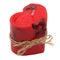 Red candle in the form of heart. Handmade.