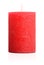 Red candle with a rough texture