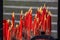 Red candles burning in a taoist temple