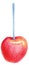 Red candy apple on stick watercolor vector