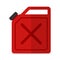 Red canister gasoline icon isolated flat vector