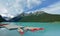 Red Canoes on Lake Louise, Canada