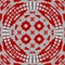 Red canva mandala of roses shape ribbons, ethno motif, picture with effect pixelisation
