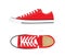 Red canvas shoes