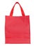 Red canvas shopping bag isolated on white