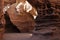 Red canyon in Israel near Eilat. Picturesque and undulating rocks hollowed out by rain in sandstone in the Negev desert