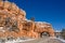 Red Canyon Tunnel with Icicles Hanging from the Arch