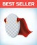 Red cape. Super hero cape. Red super cloak. Character hero logo. Manager leader. Leadership concept. Leadership sign