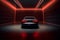 red car dark led luxury modern auto transportation automobile neon. Generative AI.