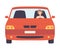 Red Car with Female Driver, Front View Vector Illustration