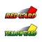 Red card and yellow card in soccer game vector design
