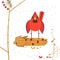 Red cardinal bird icon
