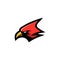 Red cardinal bird logo head vector illustration