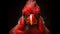 Red Cardinal Bird Portrait In Tyler Shields Style