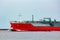 Red cargo tanker ship