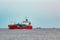 Red cargo tanker ship