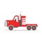 Red cargo truck colorful cartoon vector Illustration