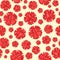 Red carnations floral seamless vector pattern