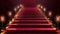 Red Carpet Bollywood Stage, Maroon Steps Spot Light Backdrop of the Golden Regal Awards. Generative ai