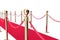 Red Carpet fence pole with ropes. Depth of field effect. 3d illustration