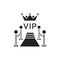 Red carpet glyph black icon. Ceremonial vip event. Sign for web page, mobile app, button, logo. Vector isolated button.