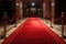 a red carpet leading to a grand entrance, such as a gala or award show