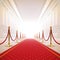 Red carpet path to success light.