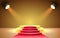 Red carpet podium room, show platform scene, studio presentation. Vector