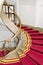 Red carpet. Stairwell in the Polish palace. Royal castle in Warsaw.