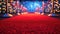 Red carpet unfurls before a glamorous movie premiere backdrop, setting the stage for star-studded elegance, Ai Generated