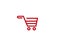 Red cart Shopping for logo design illustrator