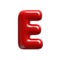 red cartoon letter E - Capital 3d glossy font - suitable for events, design or passion related subjects