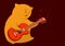 Red cat-guitarist