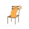 Red cat sits on a chair. Vector hand drawn