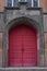 Red cathedral door.