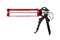 Red Caulking gun on white background