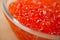 Red caviar bowl closeup