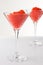 Red caviar in glass goblets