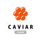 Red caviar logo in a shape of flower