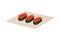 Red Caviar Salmon Roe Roll on Bamboo Mat