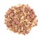 Red cedar shavings on a white background